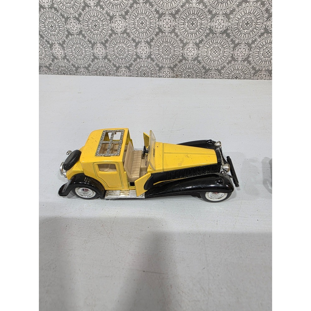 Vintage Yellow Black Toy Cars Replica Antique Vehicle Collectible Die Cast Metal - Picture 2 of 13
